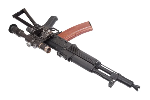Kalashnikov AK com visão óptica em branco — Fotografia de Stock