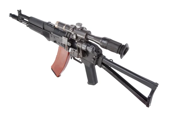 Kalashnikov AK with optical sight on white — Stock Photo, Image