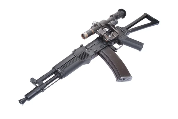 Kalashnikov AK with optical sight on white — Stock Photo, Image