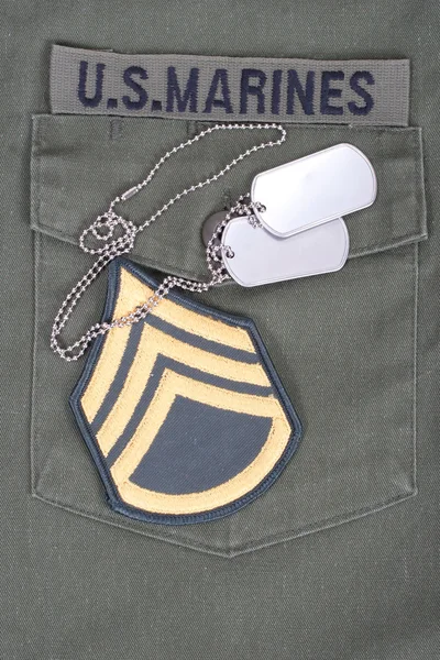 Us marines uniform with blank dog tags — Stock Photo, Image