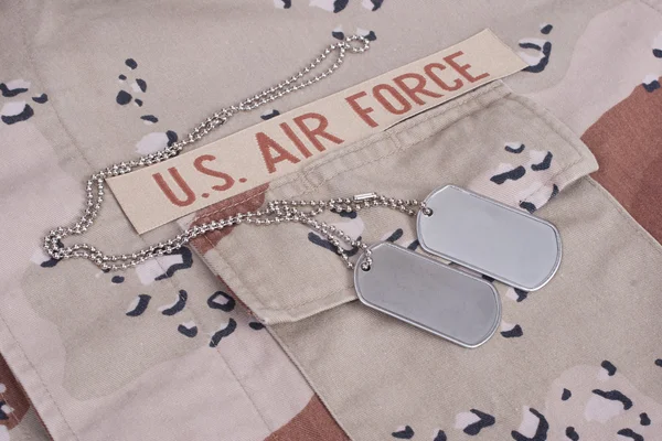 Us air force uniform with dog tags — Stock Photo, Image