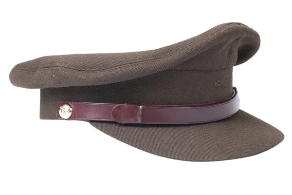 Gorra de campo del oficial del ejército británico aislada sobre fondo blanco — Foto de Stock