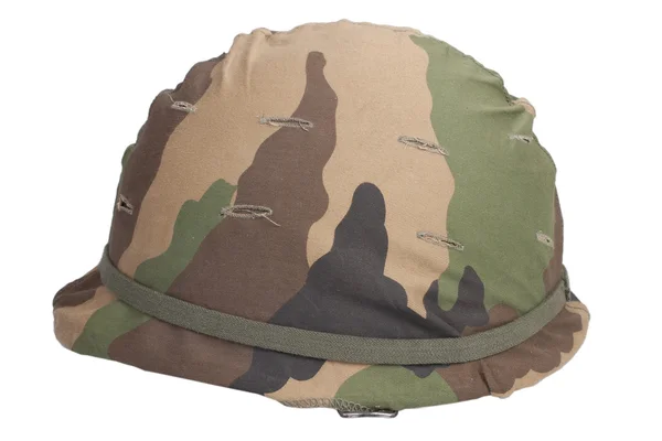 US Army helmet with woodland pattern camouflage cover — Stock Photo, Image