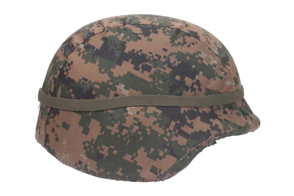 Nós fuzileiros navais capacete kevlar com tampa de camuflagem — Fotografia de Stock