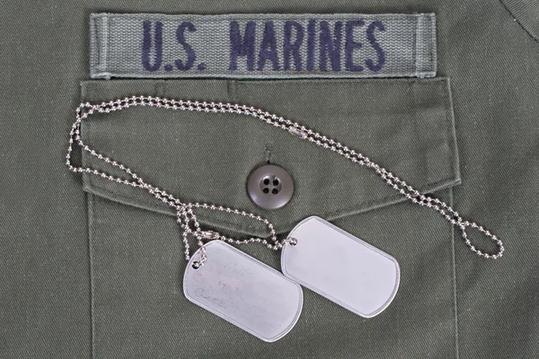 Us marines uniform with blank dog tags — Stock Photo, Image