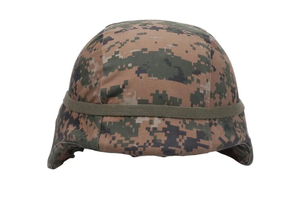 Us marines kevlar helmet with camouflage cover — Stock Photo, Image