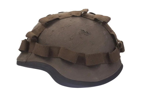 Capacete kevlar com tampa de camuflagem — Fotografia de Stock