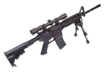 Sniper rifle with bipod clipart
