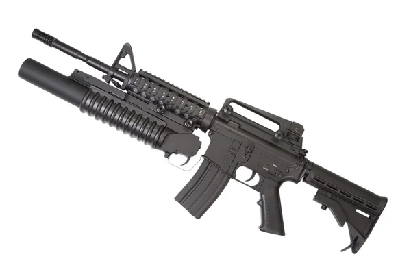 An M4A1 carbine equipped with an M203 grenade launcher — Stock Photo, Image