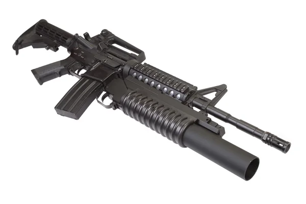 M203 グレネードランチャーを装備、m4a1 sopmod のカービン銃 — ストック写真