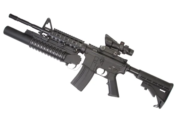 An M4A1 carbine equipped with an M203 grenade launcher — Stock Photo, Image