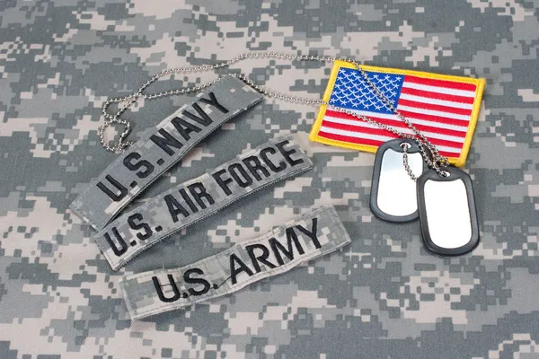 US military concept on camouflage uniform — Stock Photo, Image