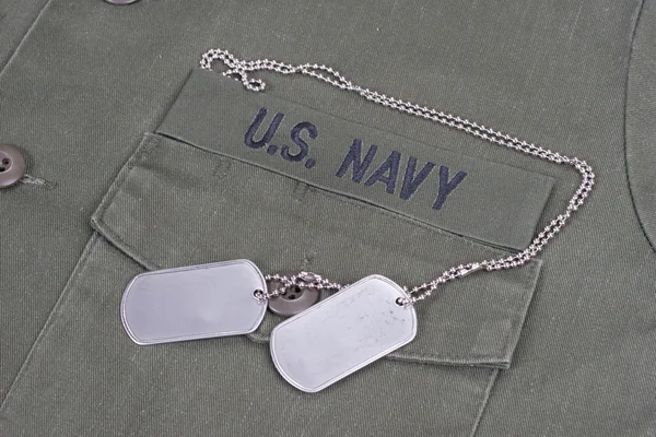 私たち海軍ユニフォーム空白の犬のタグを — ストック写真