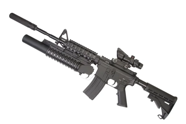 Assault rifle with an M203 grenade launcher — Stock Photo, Image