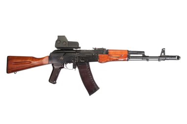 Kalashnikov AK assault rifle with optical sight clipart