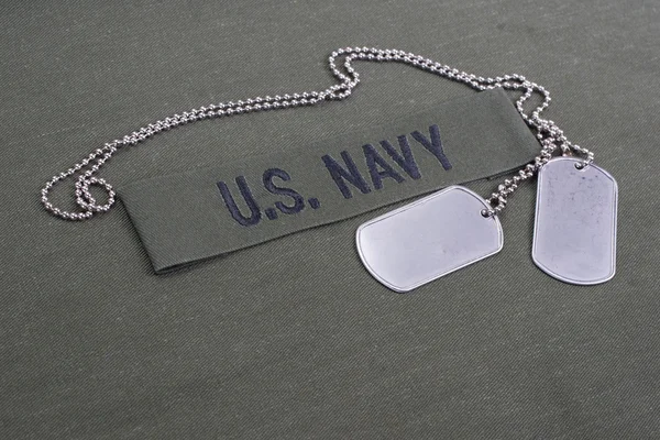 Американський військово-морська форма з порожніми мітками собак — стокове фото