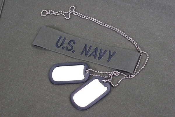 Us navy uniform with blank dog tags — Stock Photo, Image