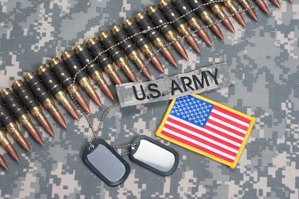 US ARMY concept on camouflage uniform — Stock Photo, Image