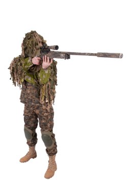 Camouflaged sniper clipart