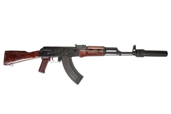 Kalashnikov met demper — Stockfoto