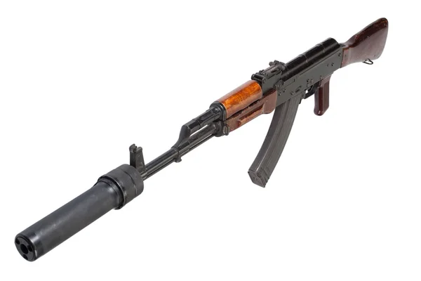 Kalashnikov met demper — Stockfoto