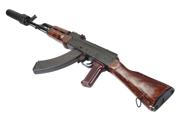 Kalashnikov med ljuddämpare — Stockfoto