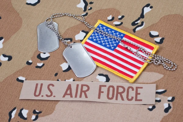 Nekünk air force koncepció kutya Címkék — Stock Fotó