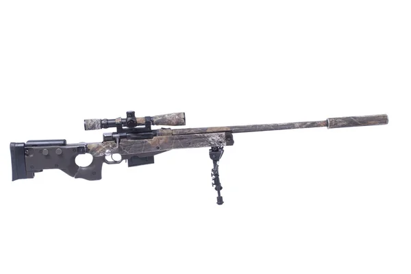 Camouflaged sniper rifle — Stock Photo, Image