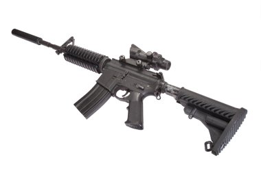 M4 carbine with silencer clipart