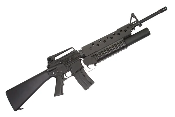 Un rifle M16A4 equipado con un lanzagranadas M203 — Foto de Stock