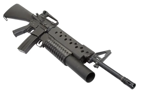 M16a4 гвинтівка, оснащений m203-гранатомет — стокове фото