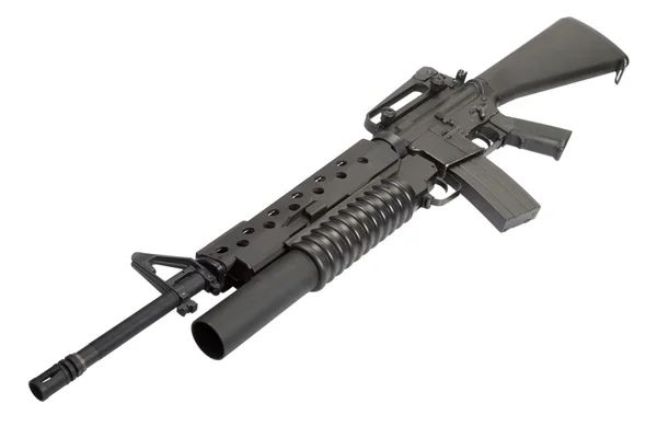 Un rifle M16A4 equipado con un lanzagranadas M203 — Foto de Stock