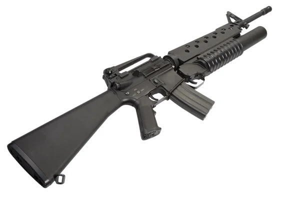 Un rifle M16A4 equipado con un lanzagranadas M203 — Foto de Stock