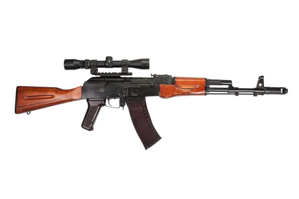 Kalashnikov AK rifle de asalto con mira óptica — Foto de Stock