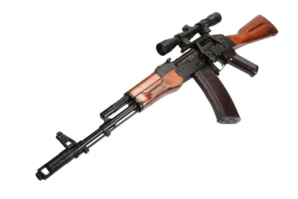 Kalashnikov AK rifle de asalto con mira óptica — Foto de Stock