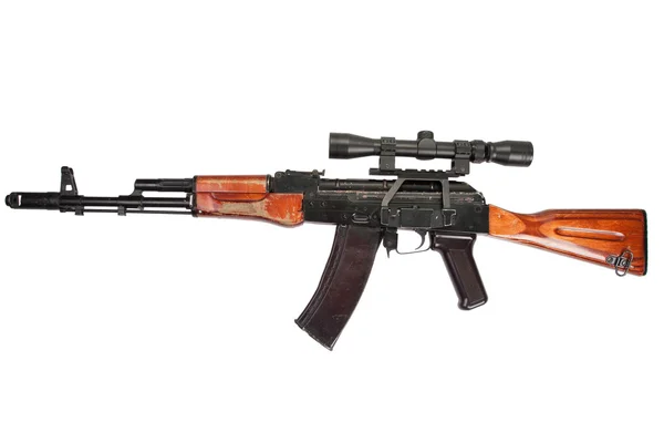 Kalashnikov AK rifle de assalto com visão óptica — Fotografia de Stock