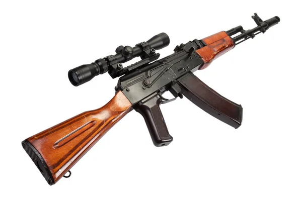 Kalashnikov AK assault rifle with optical sight — Stock Photo, Image