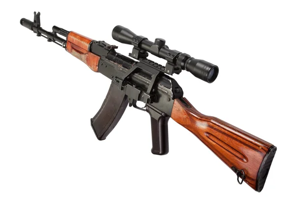 Kalashnikov AK assault rifle with optical sight — Stock Photo, Image