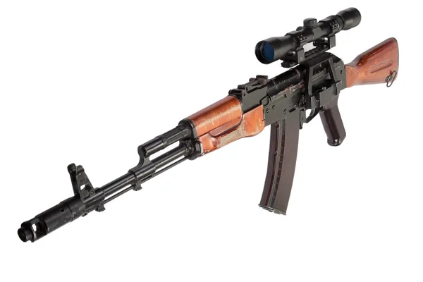 Kalashnikov AK senapan serbu dengan penglihatan optik — Stok Foto