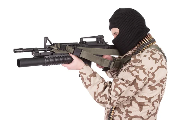 Mercenary with m4 carbine — Stock Photo, Image