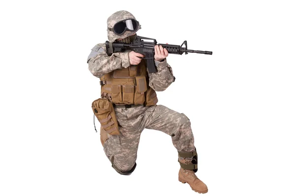 US soldier in action — Stock Photo, Image