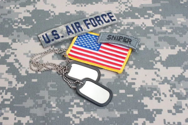 US ARMY airborne tab with blank dog tags — Stock Photo, Image