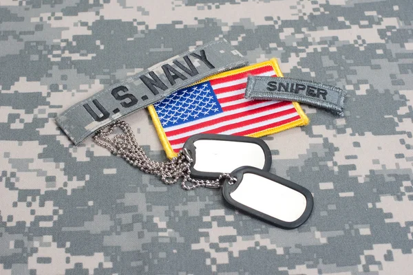 US ARMY ranger tab with blank dog tags — Stock Photo, Image