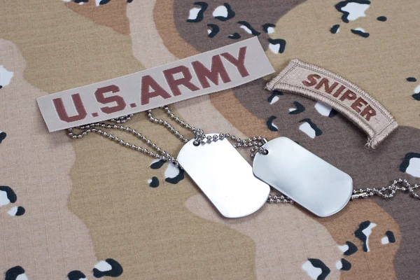 Nekünk hadsereg ranger pánt-val üres kutya Címkék — Stock Fotó