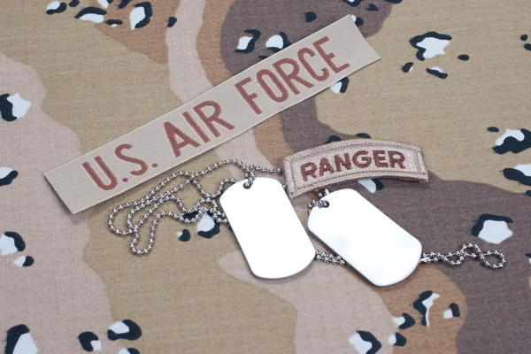 US ARMY ranger tab with blank dog tags — Stock Photo, Image