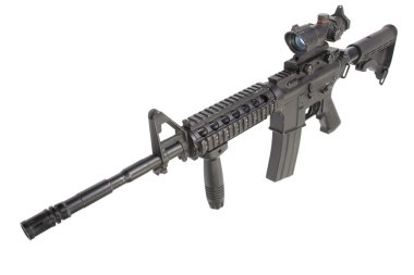 US Army carbine with silencer clipart