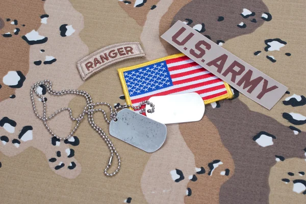Вкладка "Рейнджер" США с пустыми жетонами — стоковое фото