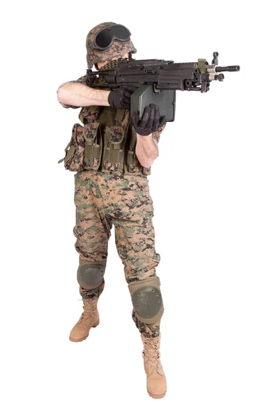 US marines m249 géppuska — Stock Fotó