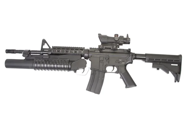 An M4A1 carbine equipped with an M203 grenade launcher — Stock Photo, Image