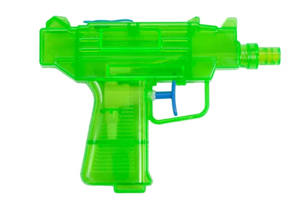 Pistola de água de plástico verde — Fotografia de Stock